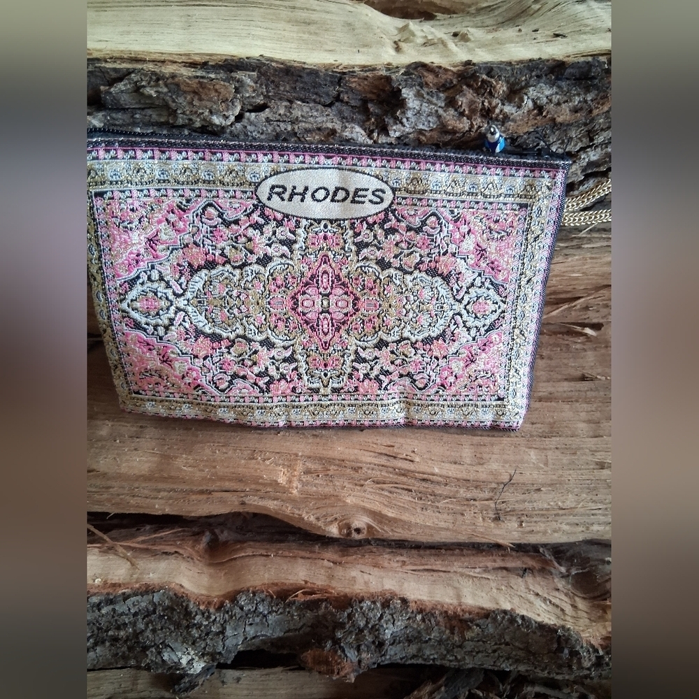 RHODE Intricate Pink and Black Clutch